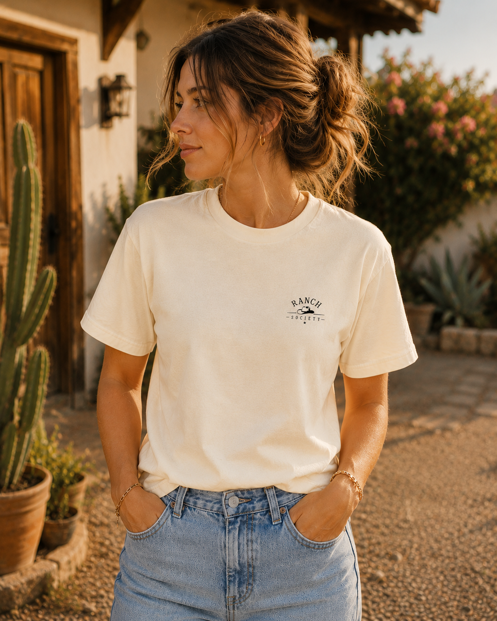 Western T-Shirt Unisex mit hochwertigem Druck