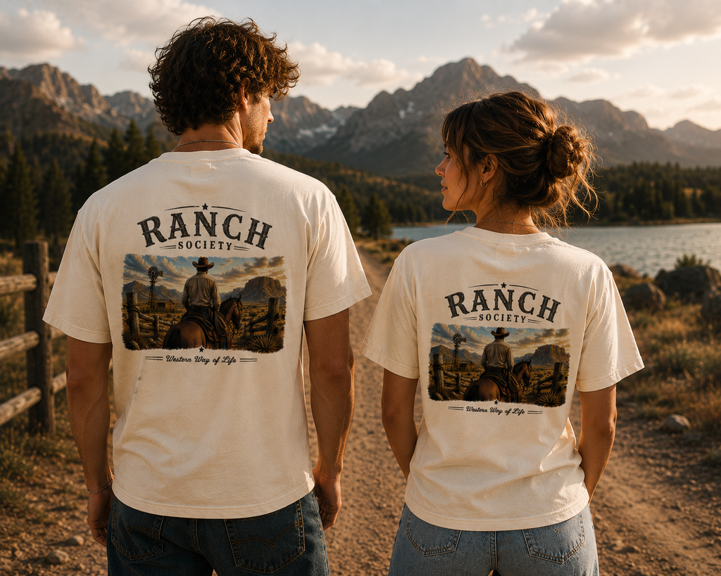 Western T-Shirt Unisex mit hochwertigem Druck